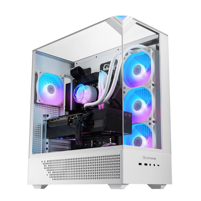 IBUYPOWER Element 9 White Gaming PC Desktop - AMD Ryzen 7 7800X3D - NVIDIA GeForce RTX 5070Ti 16GB - 32GB DDR5 RGB - 1TB NVMe SSD - EWA7N57T01