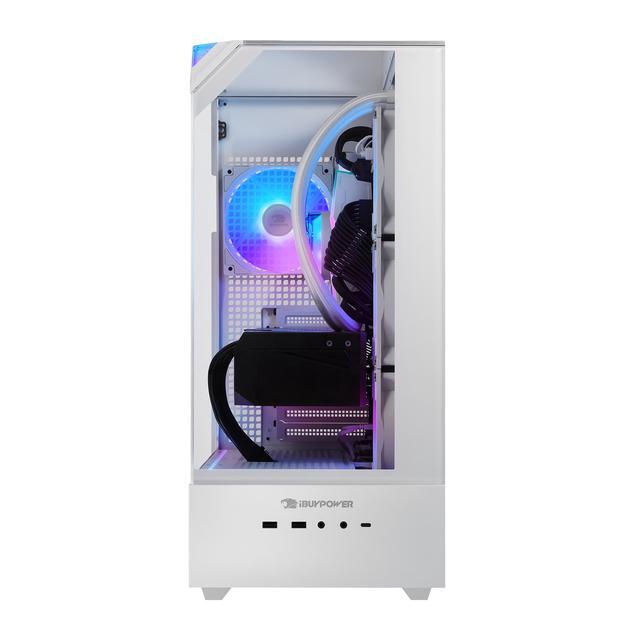 IBUYPOWER Element 9 White Gaming PC Desktop - AMD Ryzen 7 7800X3D - NVIDIA GeForce RTX 5070Ti 16GB - 32GB DDR5 RGB - 1TB NVMe SSD - EWA7N57T01