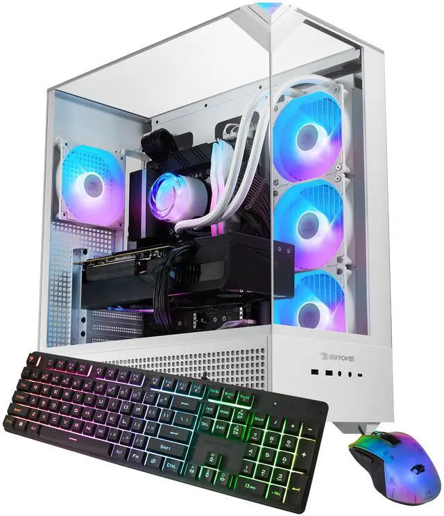 iBUYPOWER Element 9 White Gaming PC Desktop - AMD Ryzen 7 7800X3D - NVIDIA GeForce RTX 5070Ti 16GB - 32GB DDR5 RGB - 1TB NVMe SSD - EWA7N57T01