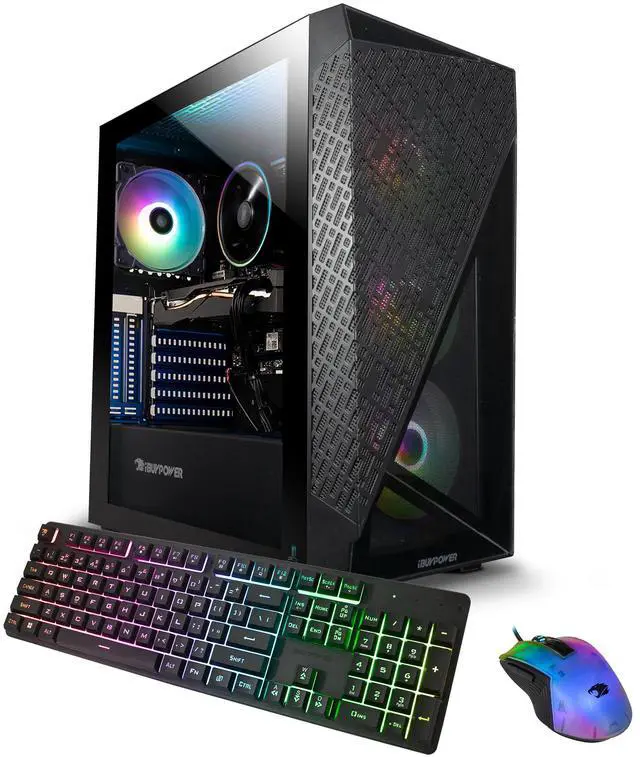 iBUYPOWER Slate 6 MESH Gaming PC Desktop - AMD Ryzen 5 7600 - NVIDIA GeForce RTX 4060 8GB - 16GB DDR5 RGB - 500GB NVMe SSD - SlateMeshA5N4601
