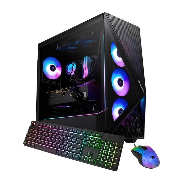 IBUYPOWER Slate 9 Black Gaming PC Desktop - AMD Ryzen 7 7800X3D - AMD Radeon RX 9070XT 16GB - 32GB DDR5 RGB - 1TB NVMe SSD - SBA7R97XT01