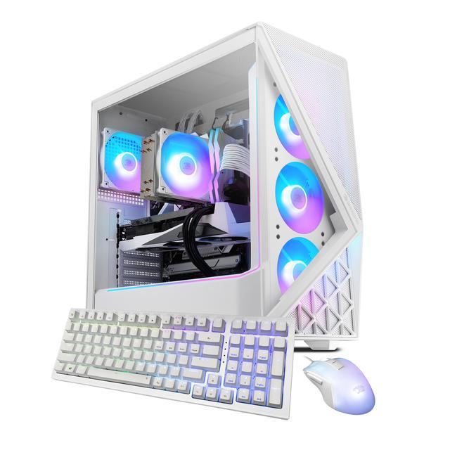IBUYPOWER Slate 9 White Gaming PC Desktop - Intel Core Ultra 9 285 - NVIDIA GeForce RTX 5070 12GB - 32GB DDR5 RGB - 1TB NVMe SSD - SWI9N5702