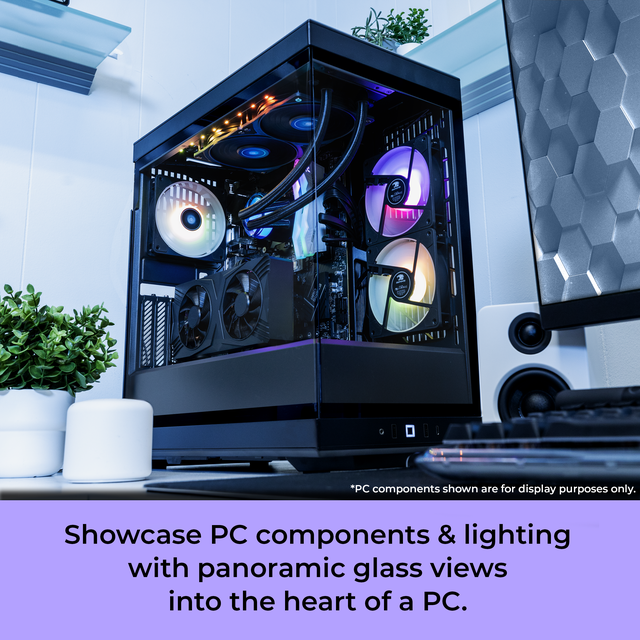 IBUYPOWER Y40 PRO Black Gaming PC Desktop - AMD Ryzen 7 9800X3D - AMD Radeon RX 7800 XT 16GB - 32GB DDR5 RGB - 2TB NVMe SSD - Y40BA7R78XT01