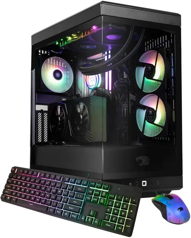 iBUYPOWER Y40 PRO Black Gaming PC Desktop - AMD Ryzen 7 7800X3D - NVIDIA GeForce RTX 5070 12GB - 32GB DDR5 RGB - 2TB NVMe SSD - Y40BA7N5702