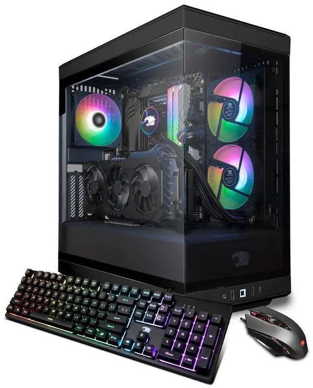 iBUYPOWER Y40 PRO Black Gaming PC Desktop - AMD Ryzen 7 9700X - NVIDIA GeForce RTX 5070Ti 16GB - 32GB DDR5 RGB - 1TB NVMe SSD - Y40BA7N57T02