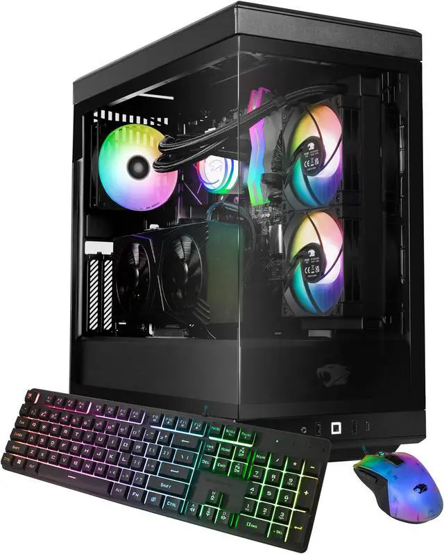 iBUYPOWER Y40 PRO Black Gaming PC Desktop - AMD Ryzen 7 9800X3D - AMD Radeon RX 7800 XT 16GB - 32GB DDR5 RGB - 2TB NVMe SSD - Y40BA7R78XT01