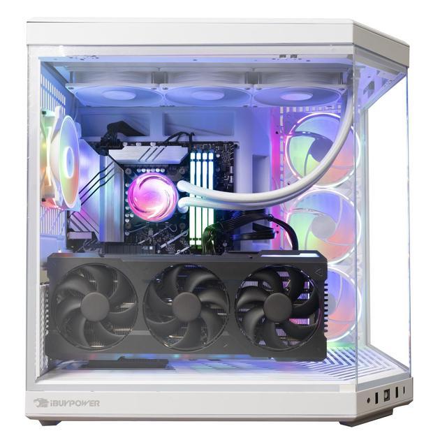 IBUYPOWER Y70 Snow White Gaming PC Desktop - AMD Ryzen 9 9900X - NVIDIA GeForce RTX 5070Ti 16GB - 64GB DDR5 RGB - 1TB NVMe SSD - Y70WA9N57T01