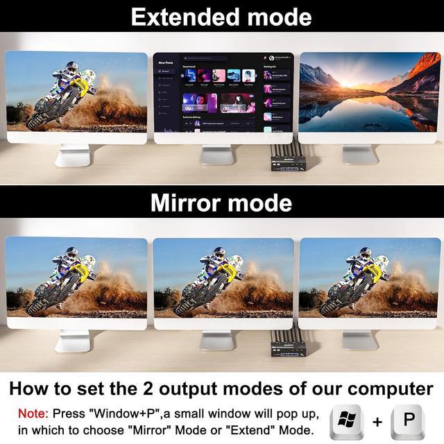 IHDAPP KVM Switch 3 Monitors 3 Computers 8K 60Hz HDMI + 2* Displayport Triple Monitor KVM Switches For 3 Computers Share 3 Monitors And 4 USB 3.0 Devices Wired Remote And 12V Power Adapter Included