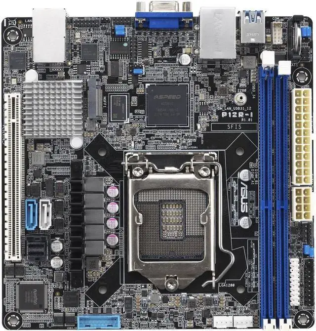 Intel® Xeon® E-2300 LGA 1200 Rack Optimized Mini ITX compact form factor increases density plus dual 1G LAN M.2 unleash independent I/O for OS drive six SATA one PCIe 4.0 slots four USB 3.2 Gen 1
