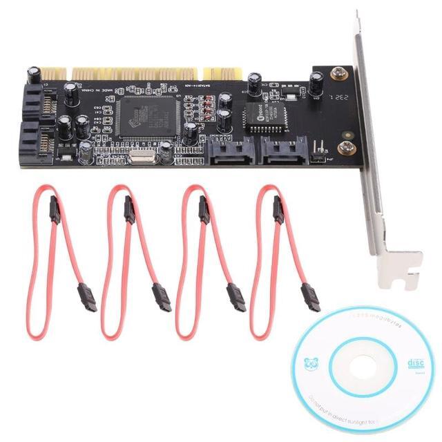 Internal PCI Sata Raid Controller Expansion Card PCI To 4 Sata Ports Adapter Converter For Desktop PC Support HDD SSD