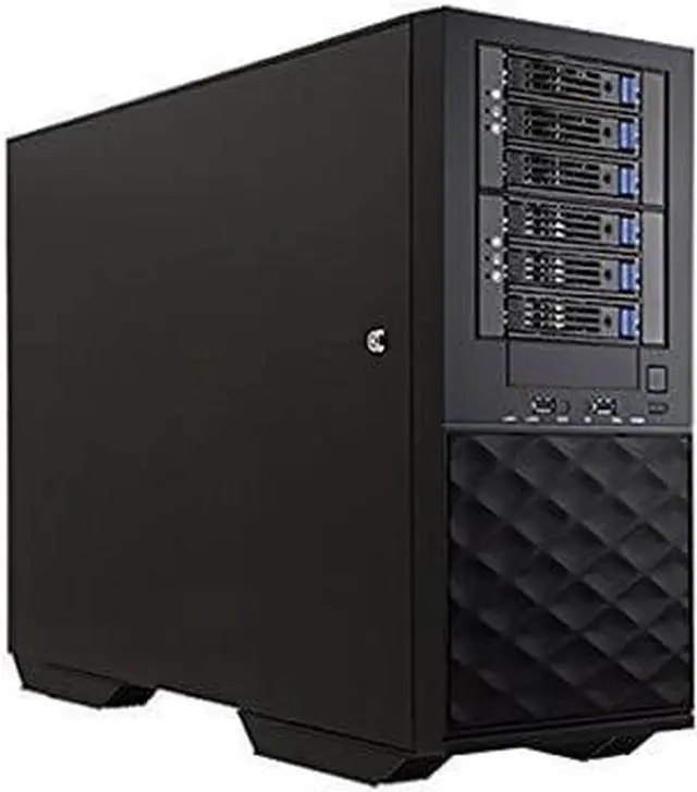 Inwin Development 175240 In-win Server Pl052 Long Pedestal Atx Mid Tower Black No Power Supply 4/1/[5] Bays Usb 3.0 Audio Brown Box