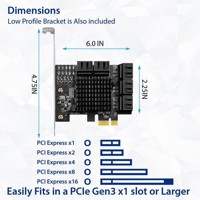 IO Crest 10 Port SATA III To PCIe 3.0 X1 NON-RAID Expansion Card SYPEX40167