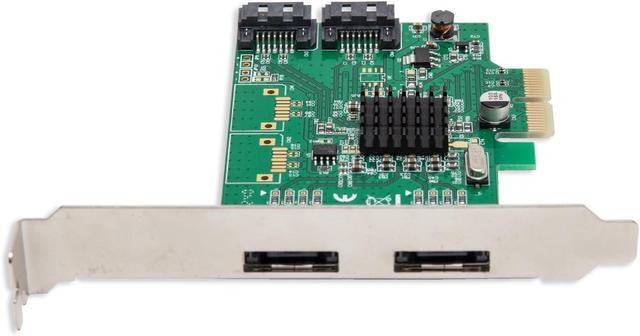 IO CREST SI-PEX40058 2 Port SATA III 2 Port ESATA III PCIe 2.0 X2 HyperDuo Controller Card Green