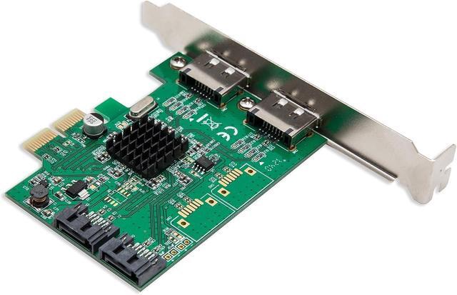 IO CREST SI-PEX40058 2 Port SATA III 2 Port ESATA III PCIe 2.0 X2 HyperDuo Controller Card Green