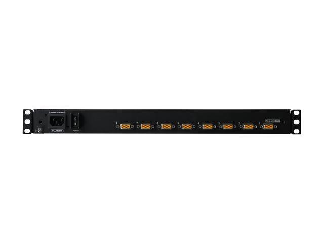 IOGEAR 18.5" Widescreen Short Depth 8-Port LCD KVM Switch With 8x USB KVM Cables
