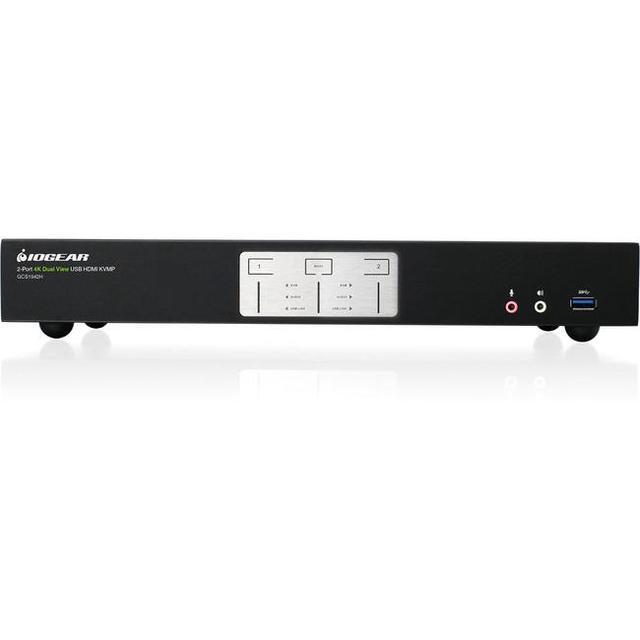 IOGEAR 2-Port 4K Dual View KVMP Switch With HDMI Connection USB 3.0 Hub And Audio