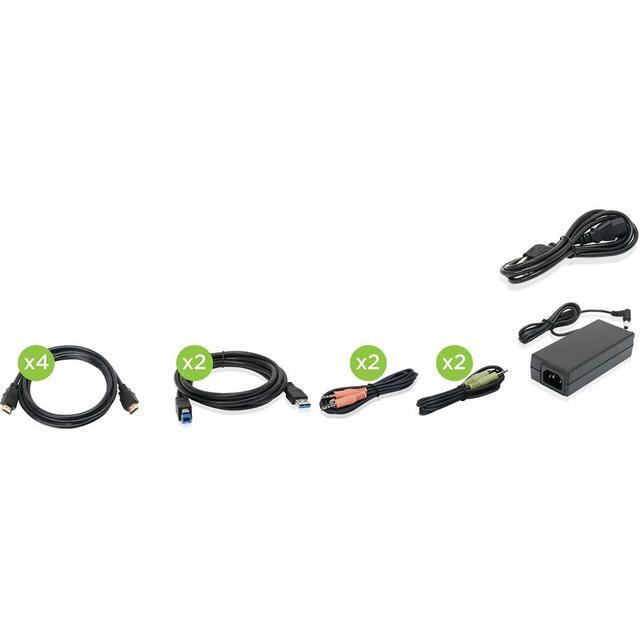 IOGEAR 2-Port 4K Dual View KVMP Switch With HDMI Connection USB 3.0 Hub And Audio