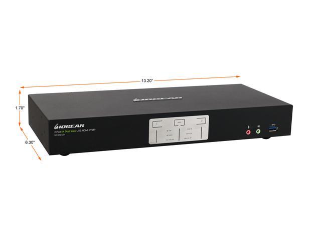 IOGEAR 2-Port 4K Dual View KVMP Switch With HDMI Connection USB 3.0 Hub And Audio (TAA)