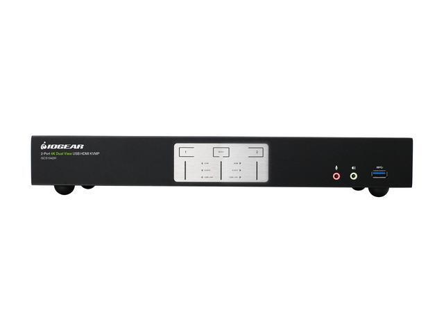 IOGEAR 2-Port 4K Dual View KVMP Switch With HDMI Connection USB 3.0 Hub And Audio (TAA)