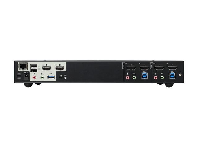 IOGEAR 2-Port 4K Dual View KVMP Switch With HDMI Connection USB 3.0 Hub And Audio (TAA)
