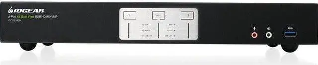 IOGEAR 2-Port 4K Dual View KVMP Switch with HDMI Connection USB 3.0 Hub and Audio