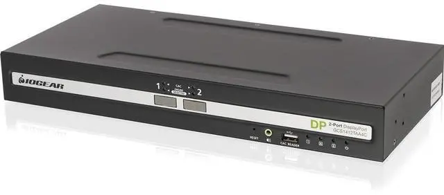 IOGEAR 2-Port Single View DisplayPort KVM Switch w/Audio and CAC support GCS1412TAA4C
