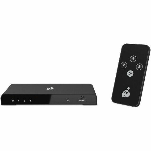 IOGEAR 3-Port True 4K UltraHD HDMI Switch - 4096 X 2160 - 4K - 3 - Display Projector - 1 X HDMI Out