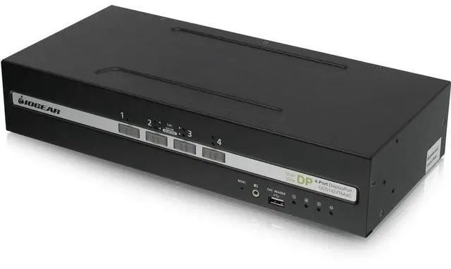 IOGEAR 4-Port Dual View DisplayPort Secure KVM Switch w/Audio and CAC Support