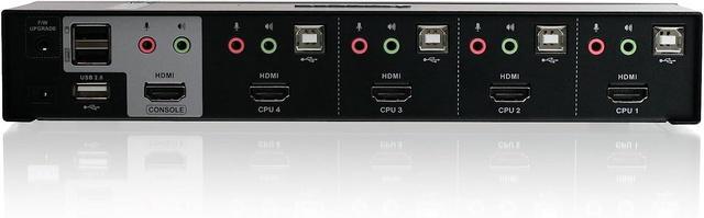 IOGEAR 4-Port HDMI Multimedia KVM Switch With Audio USB 2.0 Hub And HDMI KVM W/Full Set Of Cables (GCS1794 TAA Compliant)