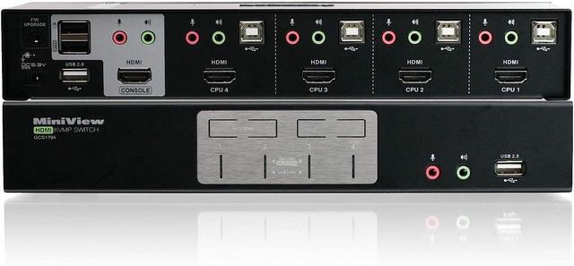 IOGEAR 4-Port HDMI Multimedia KVM Switch With Audio USB 2.0 Hub And HDMI KVM W/Full Set Of Cables (GCS1794 TAA Compliant)
