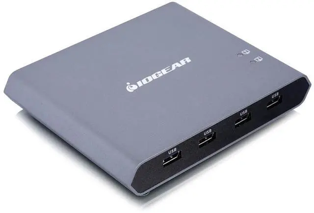 IOGEAR Access Pro Plus 2-Port USB-C KVM Switch 1 Monitor 2 Computers 4K 60Hz DisplayPort Output 4-Port USB Hub 100W Power Thunderbolt 3/4 Compatible Remote Switch GCS1602CC