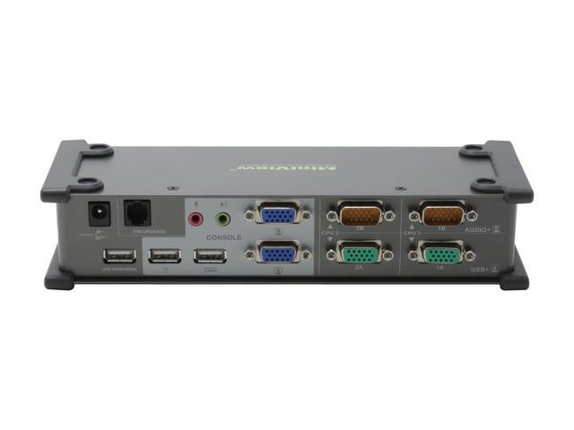 IOGEAR GCS1742 2-Port Dual View KVM Switch W/Audio And USB Peripheral Sharing