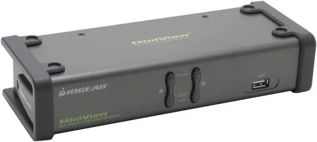 IOGEAR GCS1742 2-Port Dual View KVM Switch w/Audio and USB Peripheral Sharing