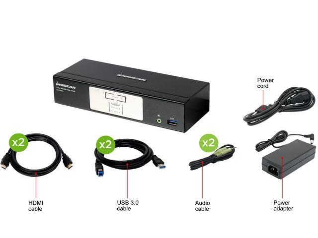 IOGEAR GCS1932H 2-Port 4K KVMP Switch With HDMI Connection USB 3.0 Hub And Audio (TAA)