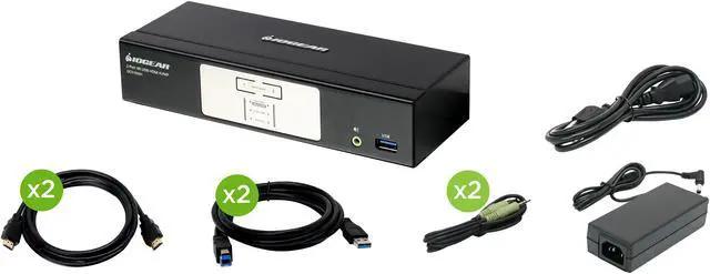 IOGEAR GCS1932H 2-Port 4K KVMP Switch with HDMI Connection USB 3.0 Hub and Audio (TAA)
