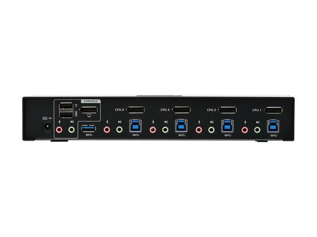 IOGEAR GCS1934 4-Port DisplayPort 1.2 KVMP Switch With USB 3.1 Gen1 Hub And Audio (TAA Compliant)