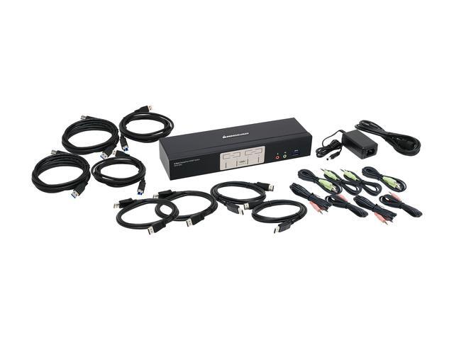 IOGEAR GCS1934 4-Port DisplayPort 1.2 KVMP Switch With USB 3.1 Gen1 Hub And Audio (TAA Compliant)