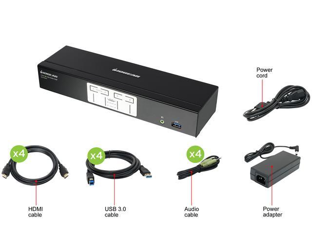 IOGEAR GCS1934H 4-Port 4K KVMP Switch With HDMI Connection USB 3.0 Hub And Audio (TAA)