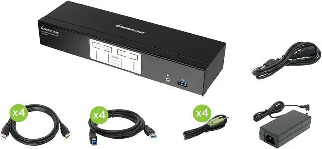 IOGEAR GCS1934H 4-Port 4K KVMP Switch with HDMI Connection USB 3.0 Hub and Audio (TAA)