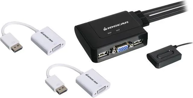 IOGEAR GCS22DPKIT 2-Port VGA and DisplayPort KVM Switch Kit