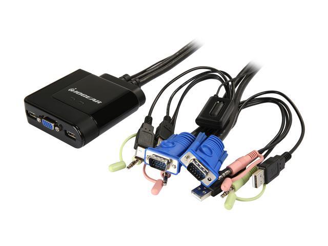 IOGEAR GCS72DPKIT 2-Port VGA And DisplayPort Cable KVM Kit With Audio