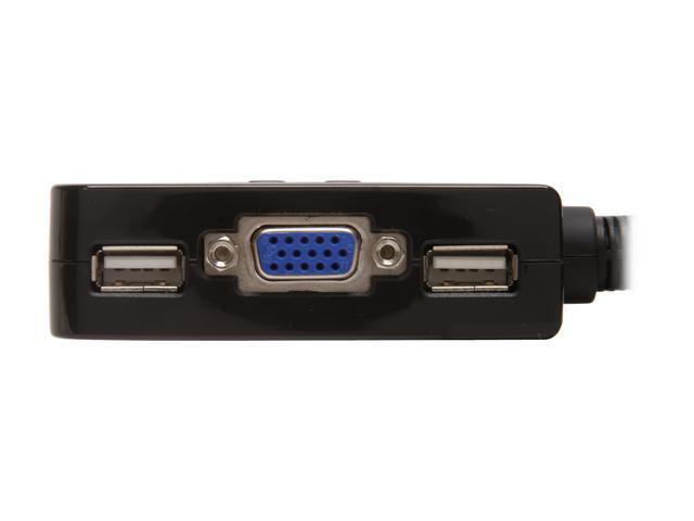 IOGEAR KVM 2-Port USB VGA Cabled Switch - 2048 X 1536 - Remote Button Switch - Plug N Play - PC MAC SUN - GCS22U