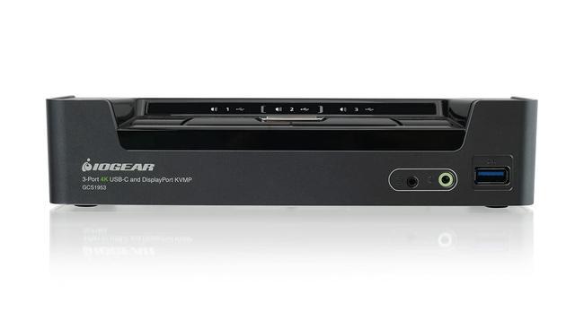 IOGEAR KVMP 3-Port 4K USB-C And DisplayPort Switch With Power Pass-through - GCS1953