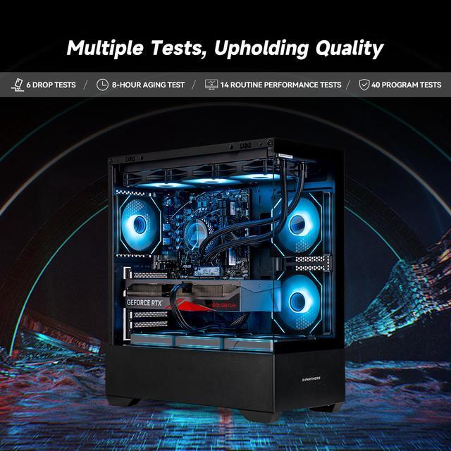 IPASON - Gaming Desktop -AMD Ryzen5 9600X - GeForce RTX 4070 12G - 1TB M2 - 32GB DDR5 5600MHz 240MM AIO Liquid Cooler-Windows 11 Home - Gaming PC