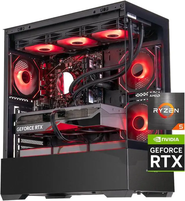 IPASON - Gaming Desktop -AMD Ryzen5 9600X - GeForce RTX 4070 12G - 1TB M2 - 32GB DDR5 5600MHz 240MM AIO liquid cooler-Windows 11 home - Gaming PC