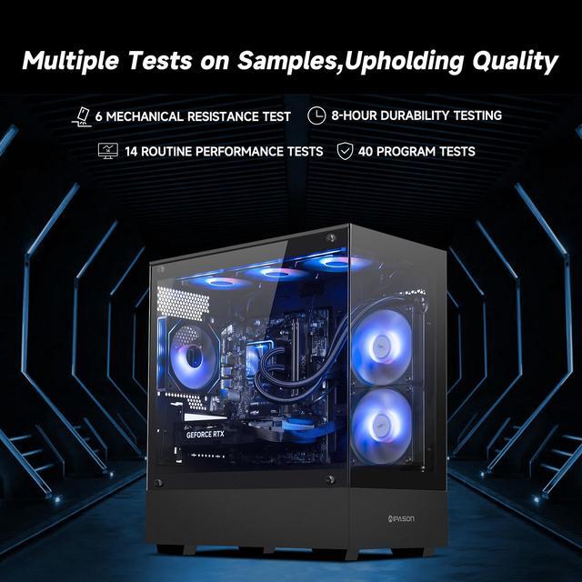 IPASON Gaming PC AMD Ryzen7 9700X Geforce RTX5060 Ti 16G 1TB NVME SSD 32GB DDR5 RAM 650W GOLD PSU 240MM AIO Liquid Cooler MSI B650M Windows 11 WIFI Prebuilt Gaming Pc New Computer