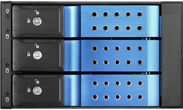 iStarUSA BPN-DE230HD-BLUE Trayless 2 x 5.25" to 3 x 3.5" 12Gb/s HDD Hot-swap Rack