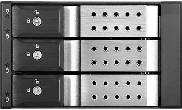 iStarUSA BPN-DE230HD-SILVER Trayless 2 x 5.25" to 3 x 3.5" 12Gb/s HDD Hot-swap Rack