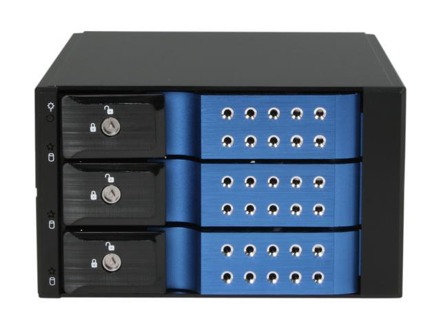 IStarUSA BPN-DE230SS-BLUE 2 X 5.25" To 3 X 3.5" SAS / SATA Trayless Hot-Swap Cage - OEM