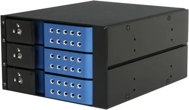 iStarUSA BPN-DE230SS-BLUE 2 x 5.25" to 3 x 3.5" SAS / SATA Trayless Hot-Swap Cage - OEM